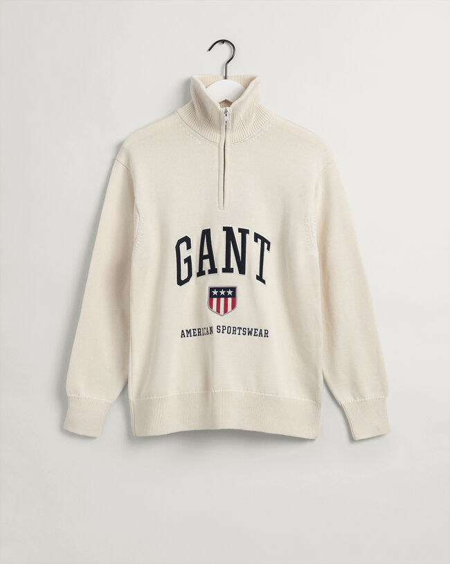 Retro Shield Half-Zip Sweater