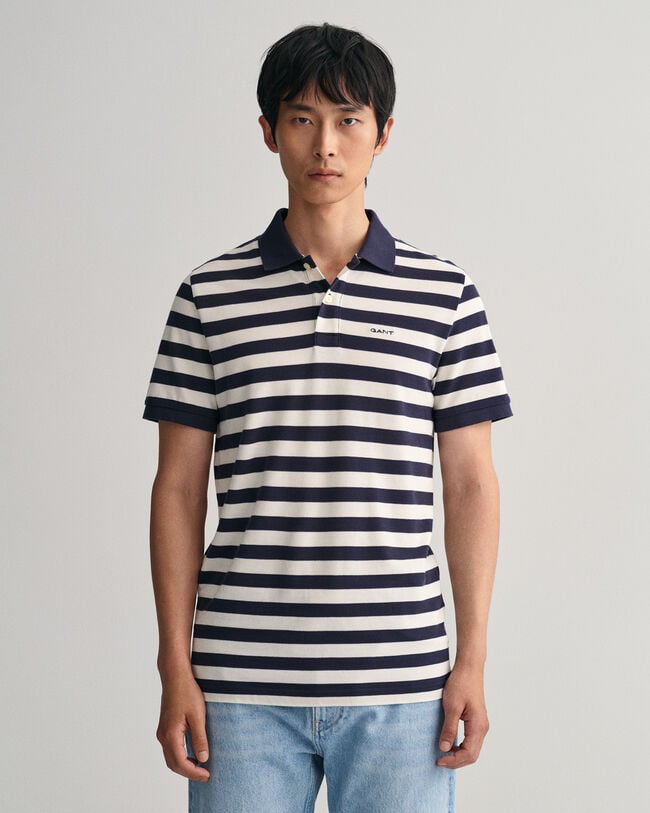 Multi Striped Piqu&eacute; Polo Shirt