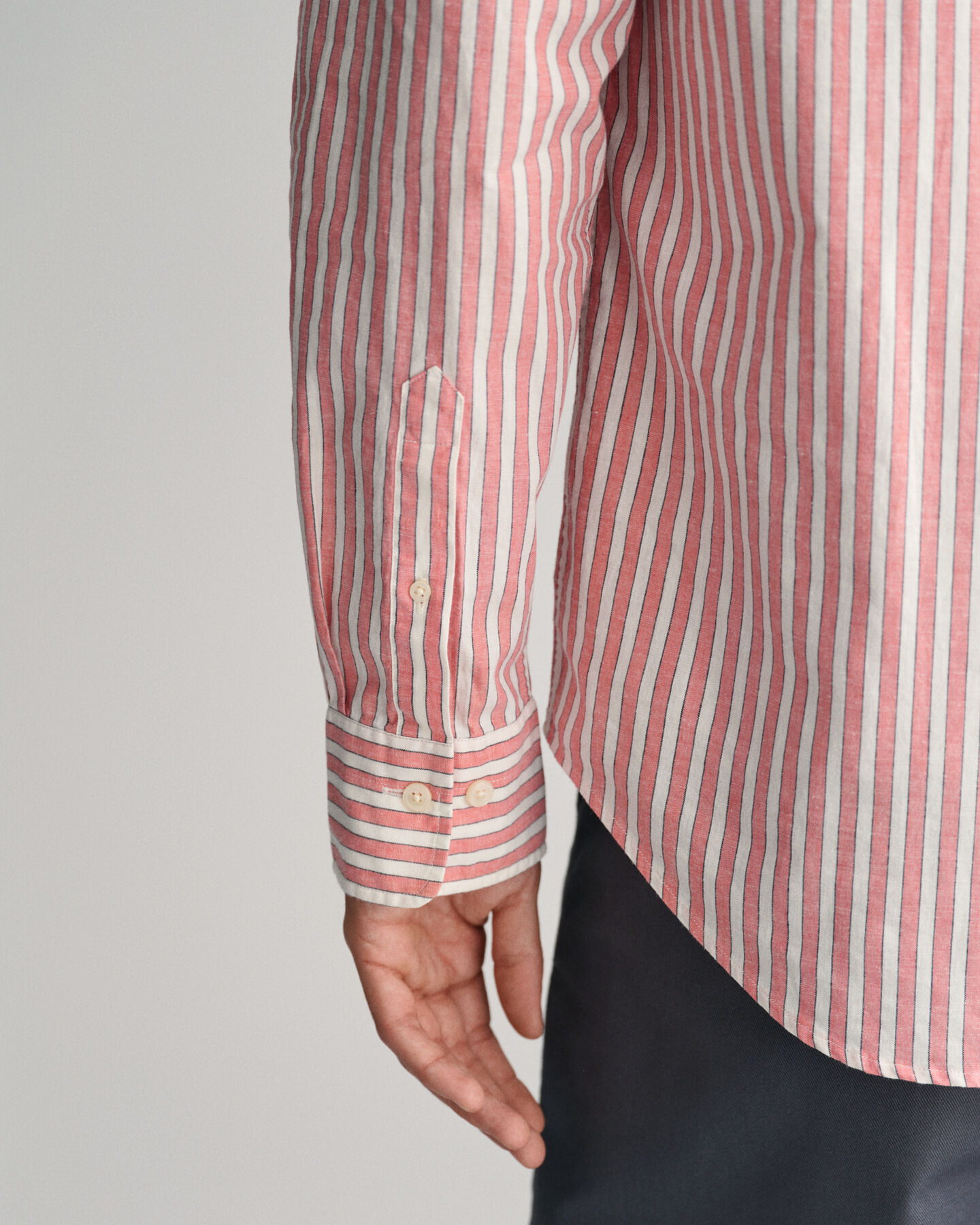 Regular Fit Striped Cotton Linen Shirt