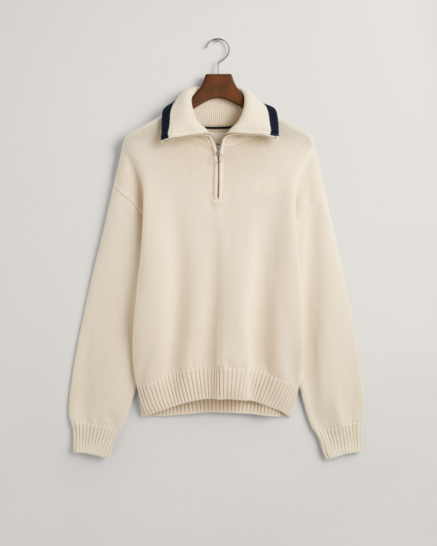 Plain Cotton Half-Zip Sweater