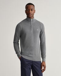 Cotton Piqu&eacute; Half-Zip Sweater