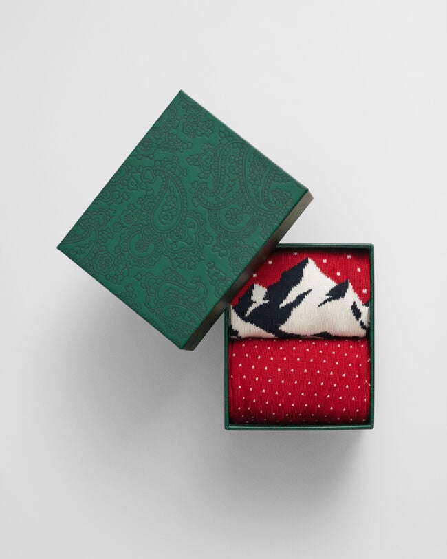 2-Pack Ski Artwork Socks Gift Box