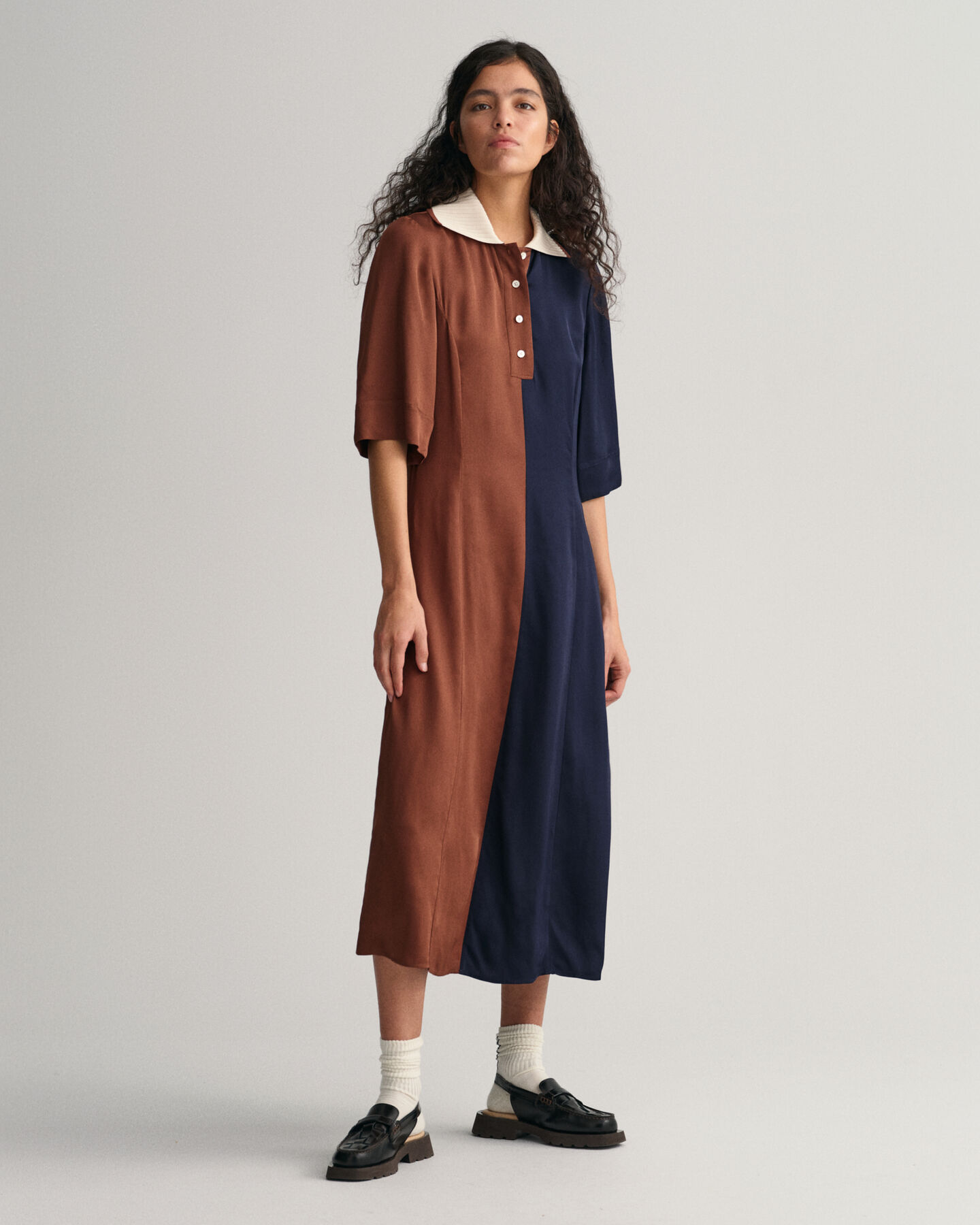 Color Block Short Sleeve Rugger Dress