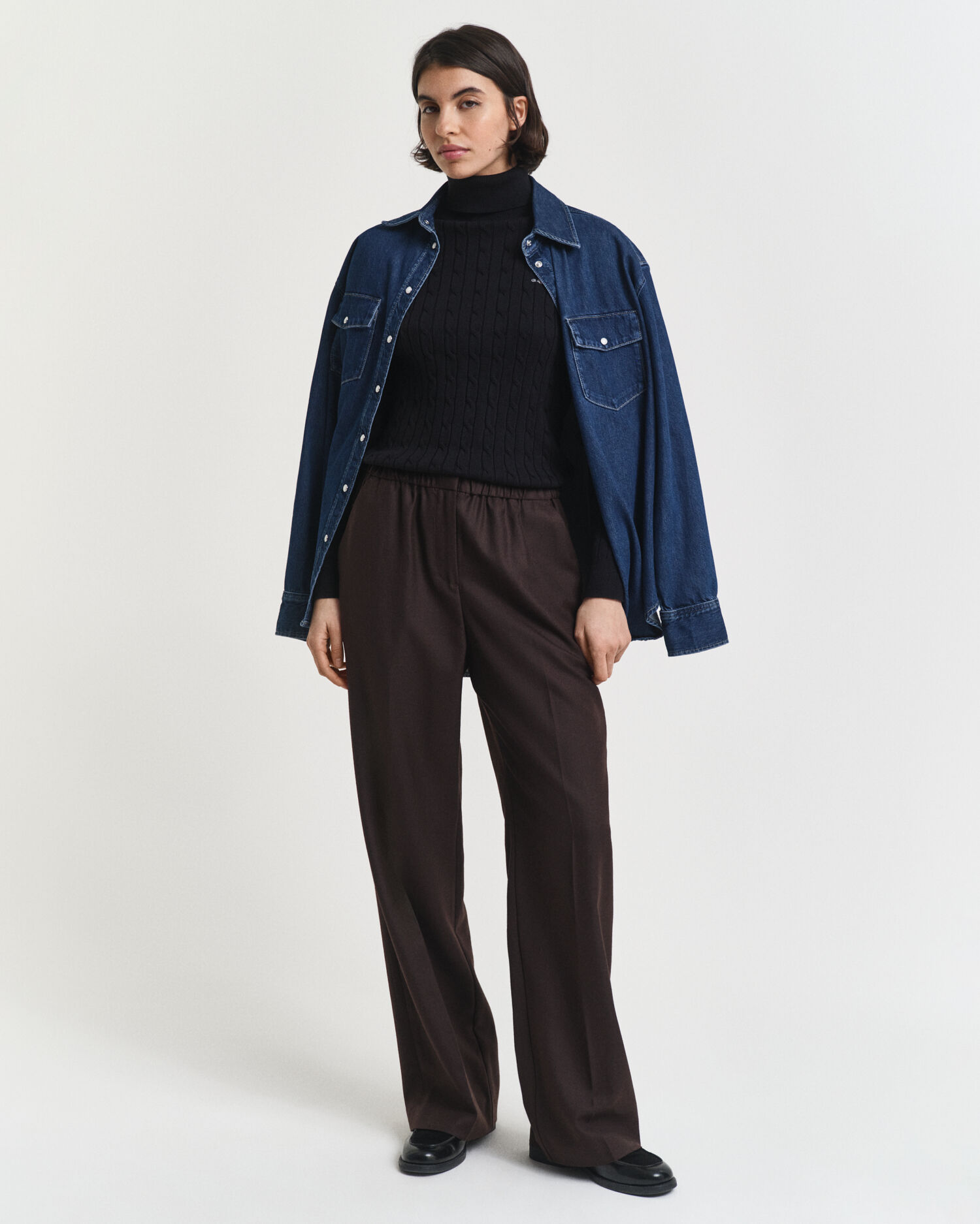 Wool Blend Pull-On Pants