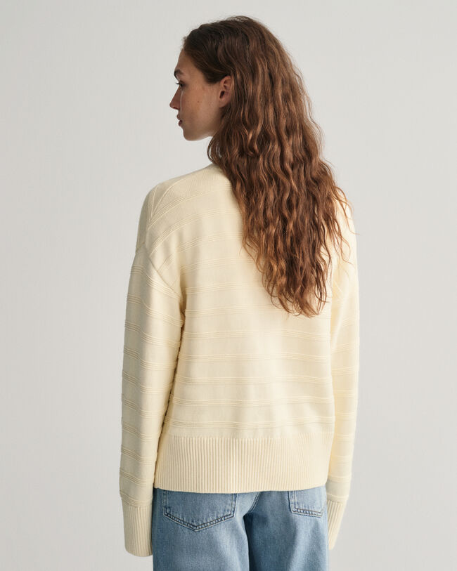 Tonal Striped Cotton Cardigan