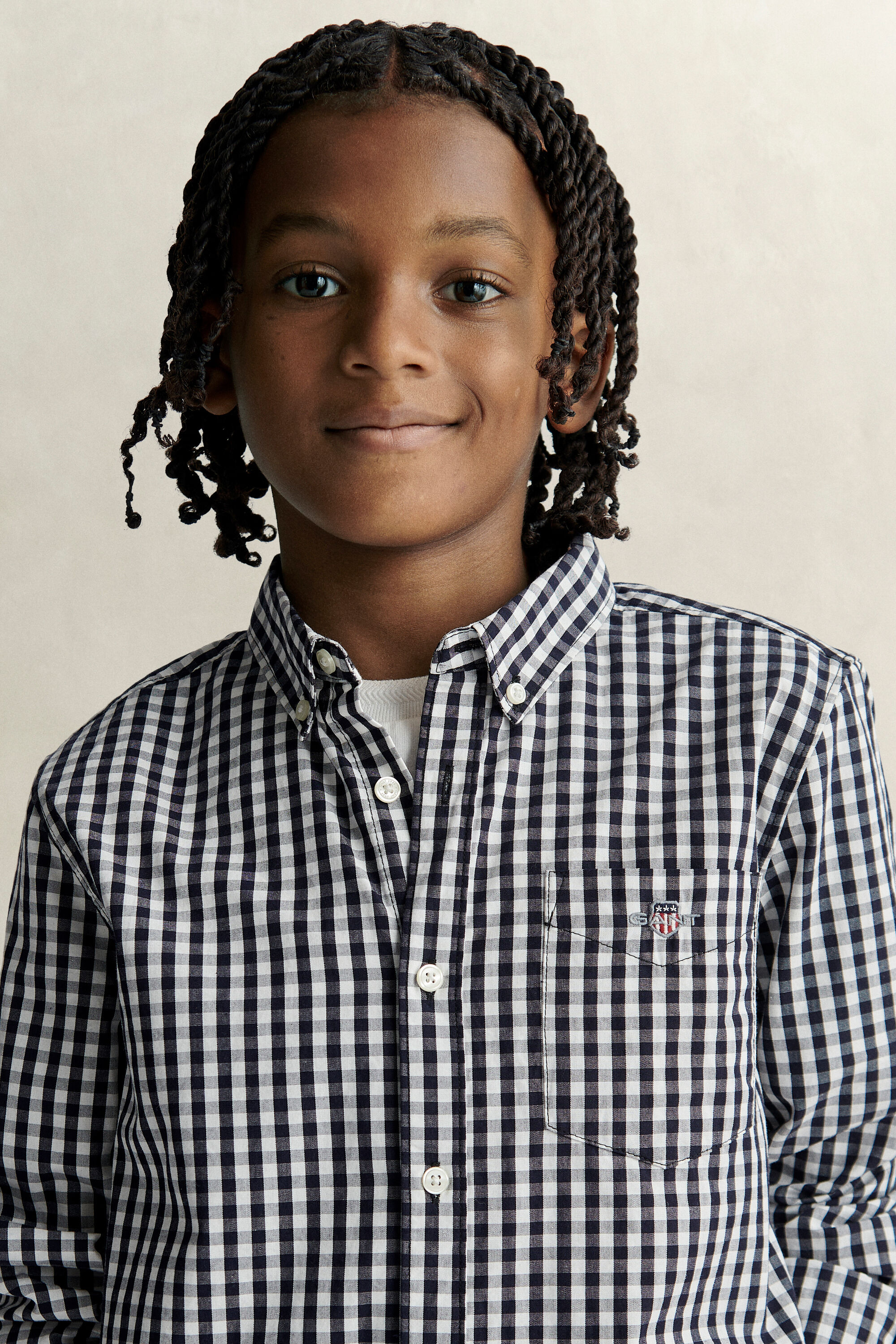 Teen Boys Gingham Poplin Shirt