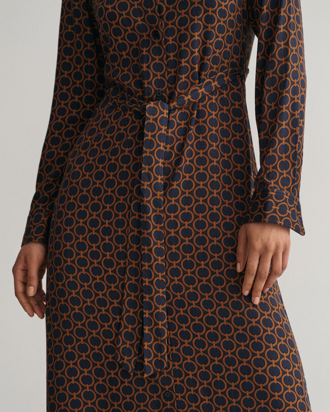 Slim Fit Geometric Shirt Dress