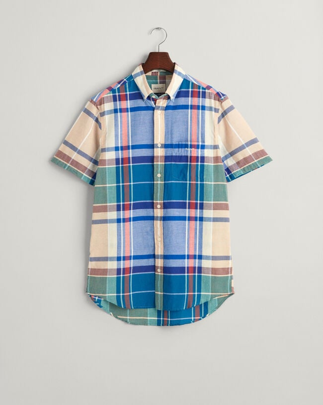 Regular Fit Indian Madras Short Sleeve Shirt