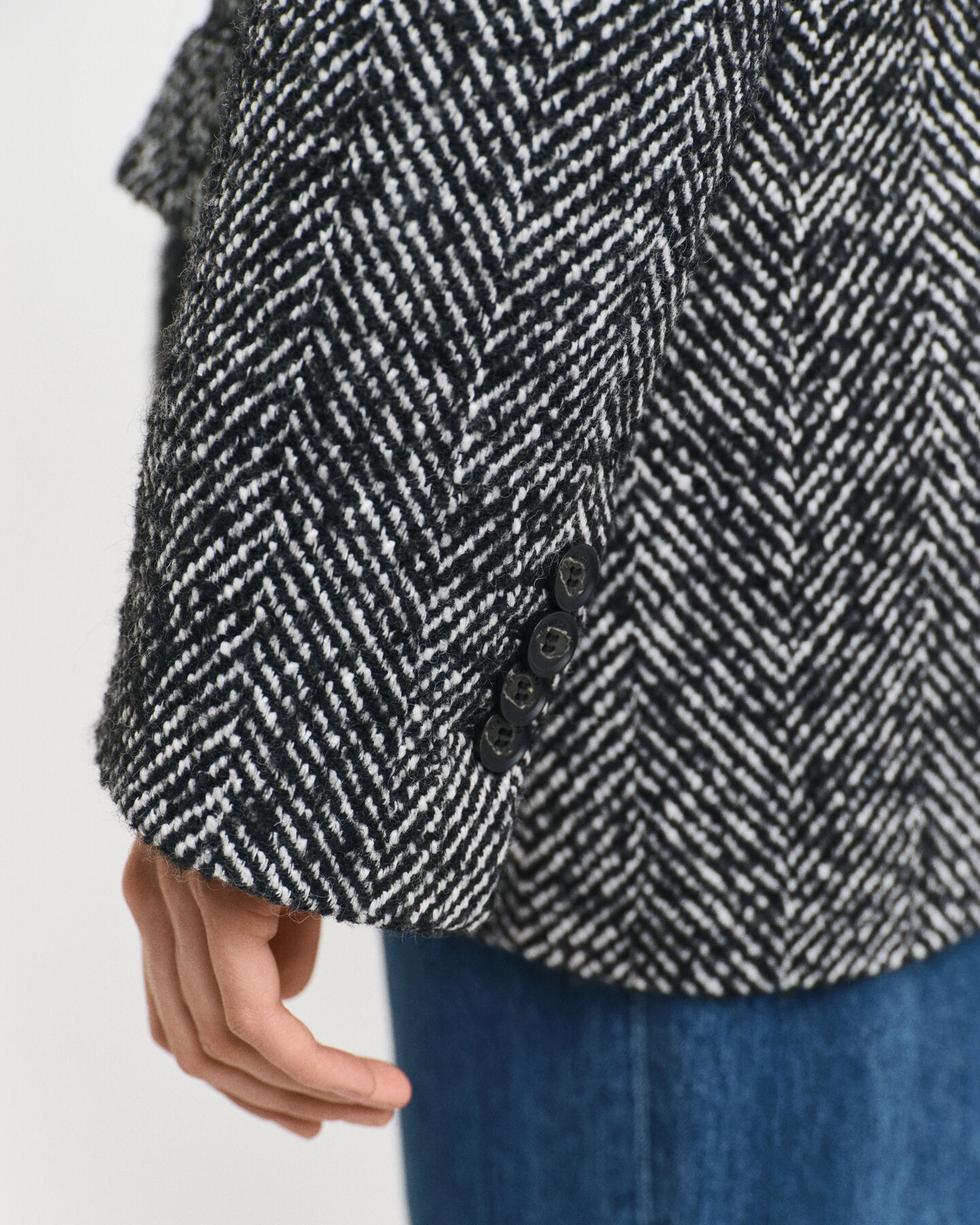 Relaxed Fit Herringbone Blazer