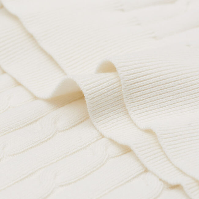 Stretch Cotton Cable Turtleneck