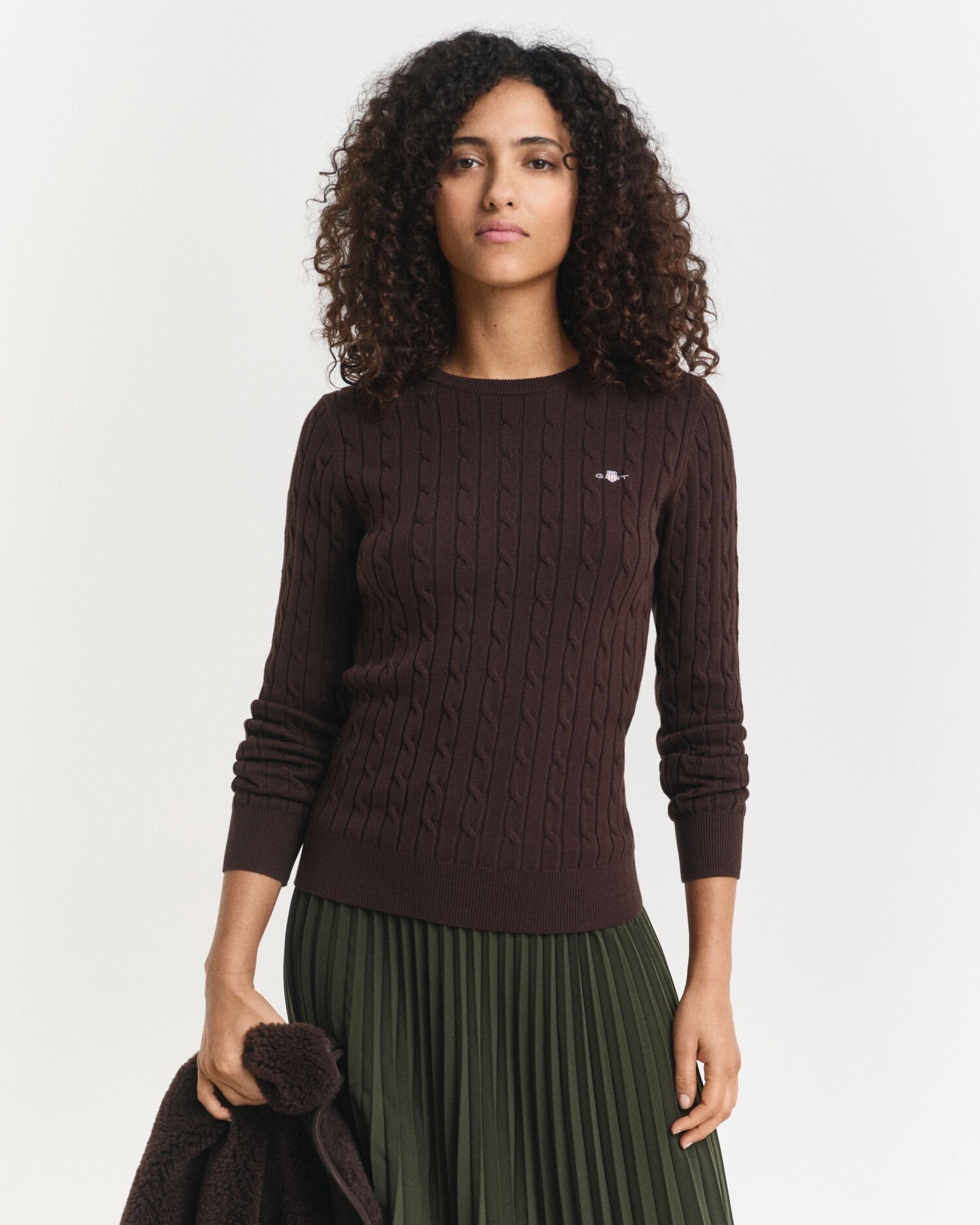 Cable Knit Crew Neck Sweater