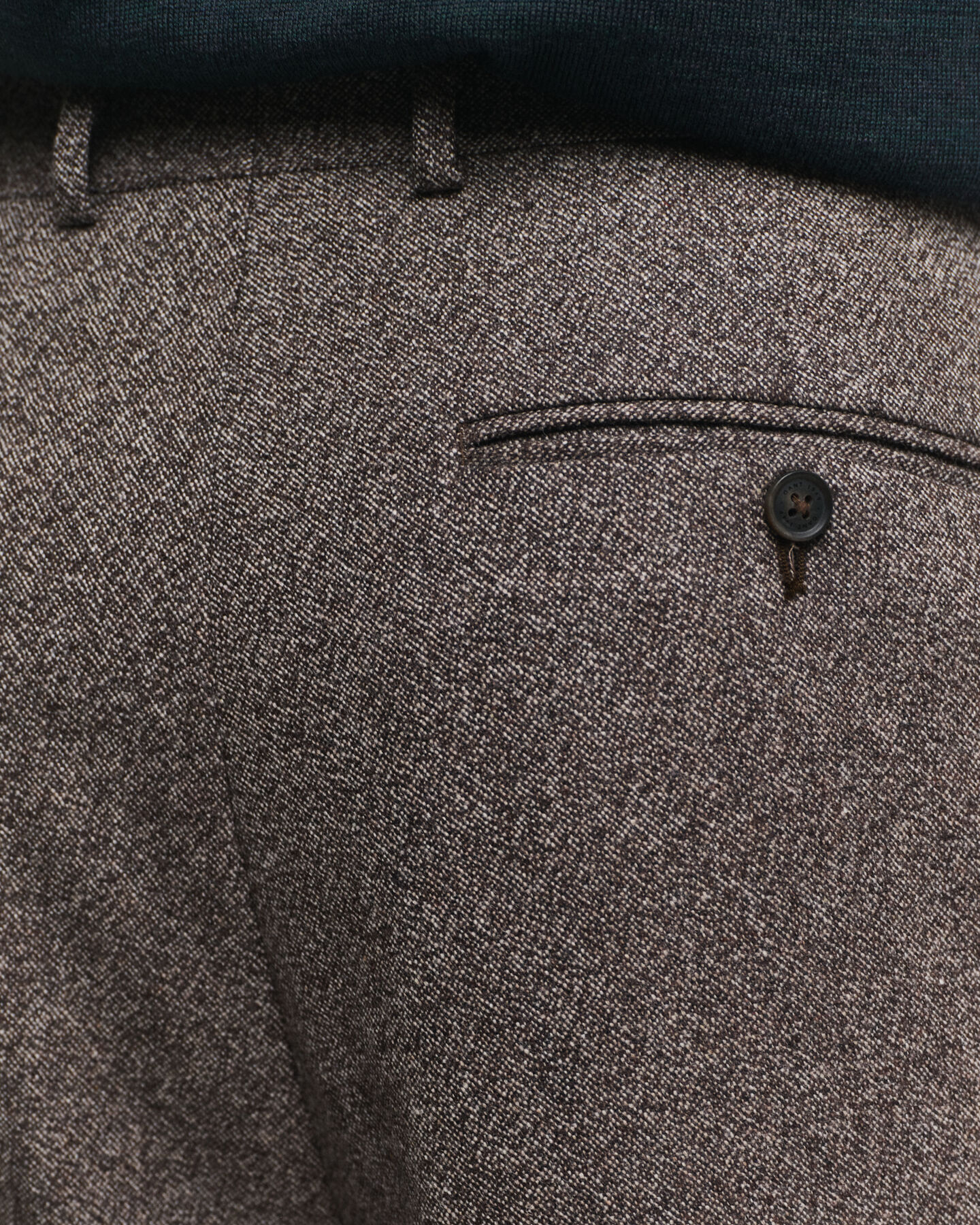 Relaxed Fit Mouliné Wool Suit Pants