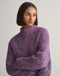 Multicolored Stand Collar Sweater