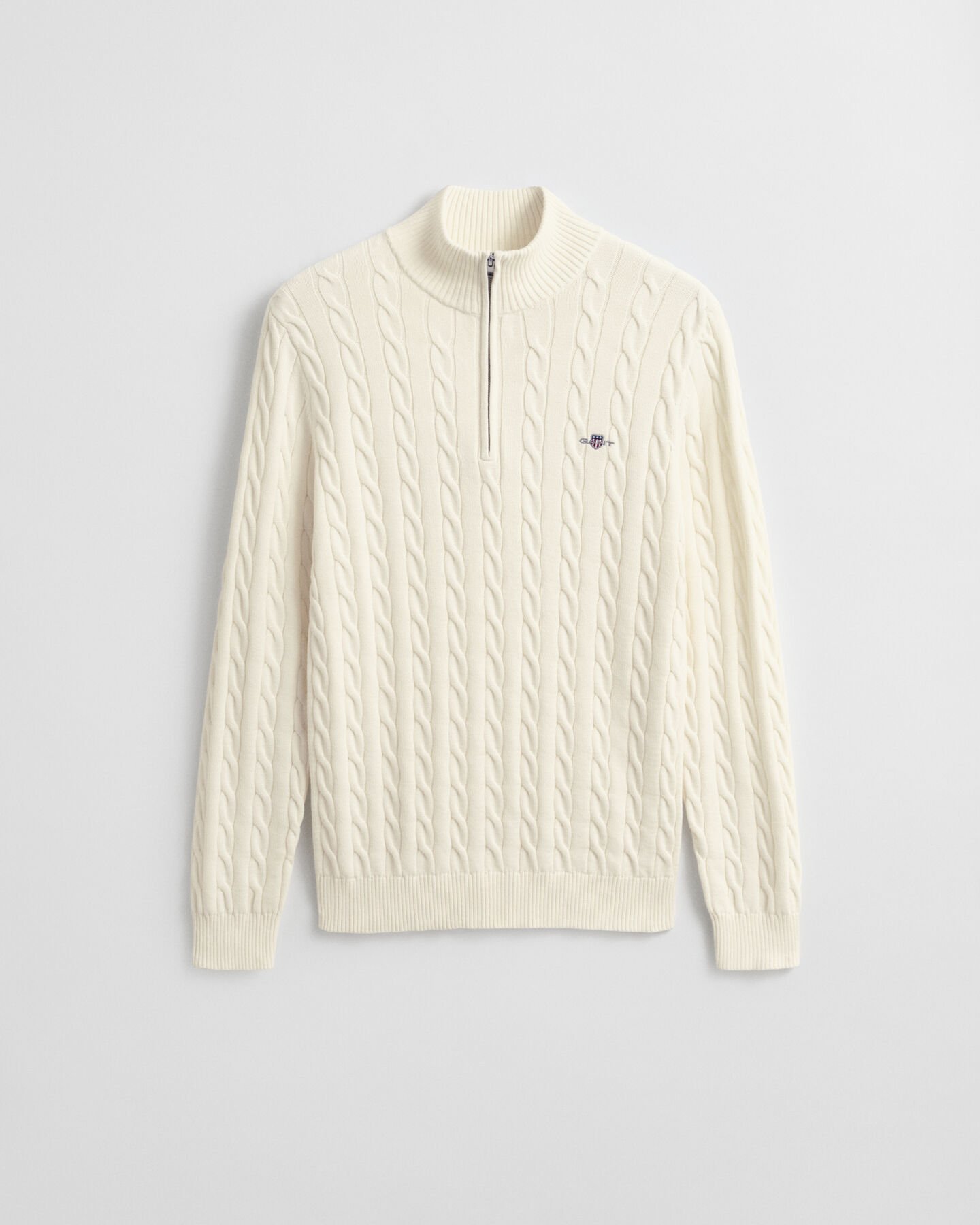 Cotton Cable Knit Half-Zip Sweater
