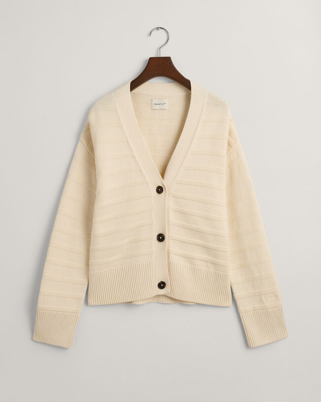Tonal Striped Cotton Cardigan