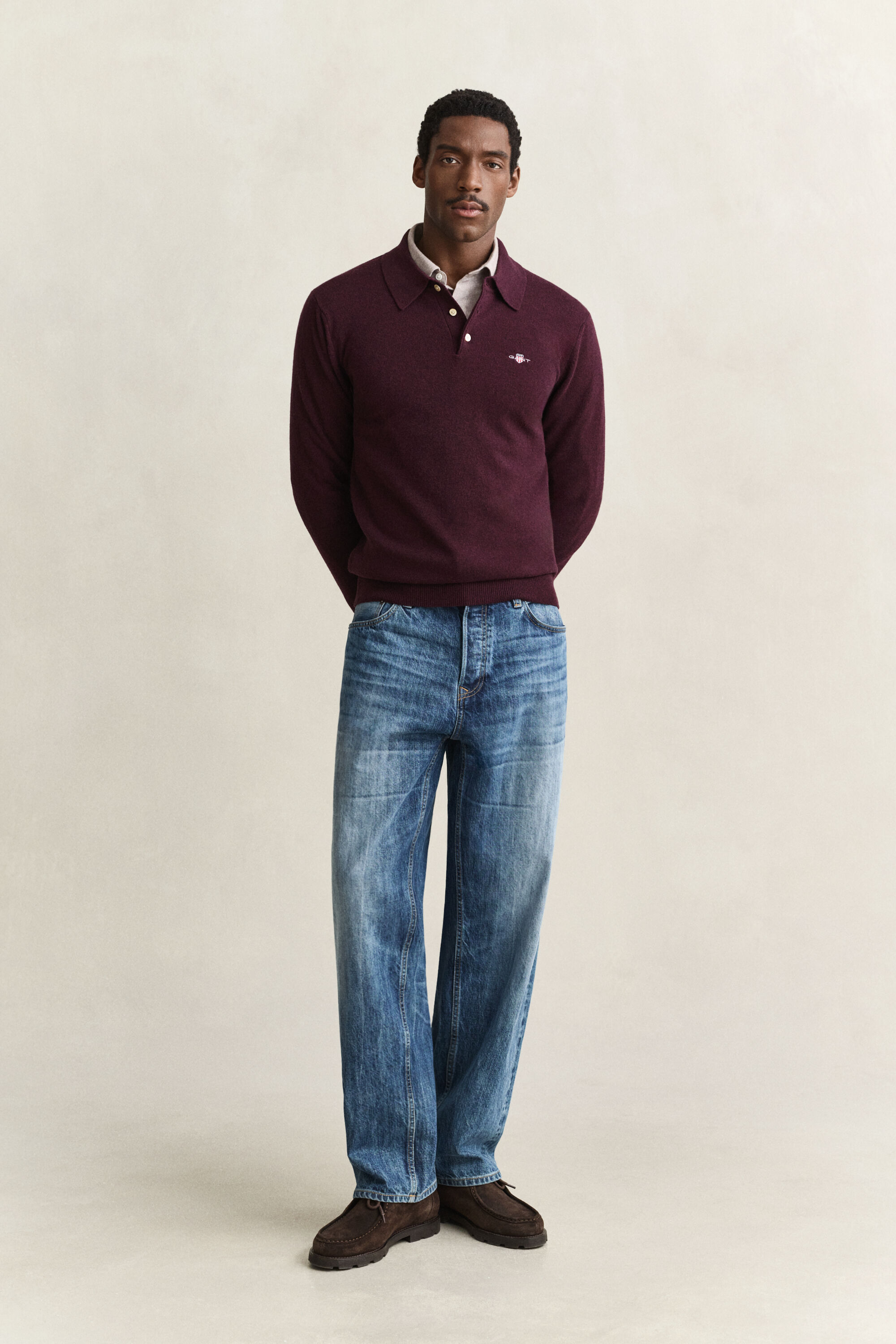 Superfine Lambswool Polo Sweater