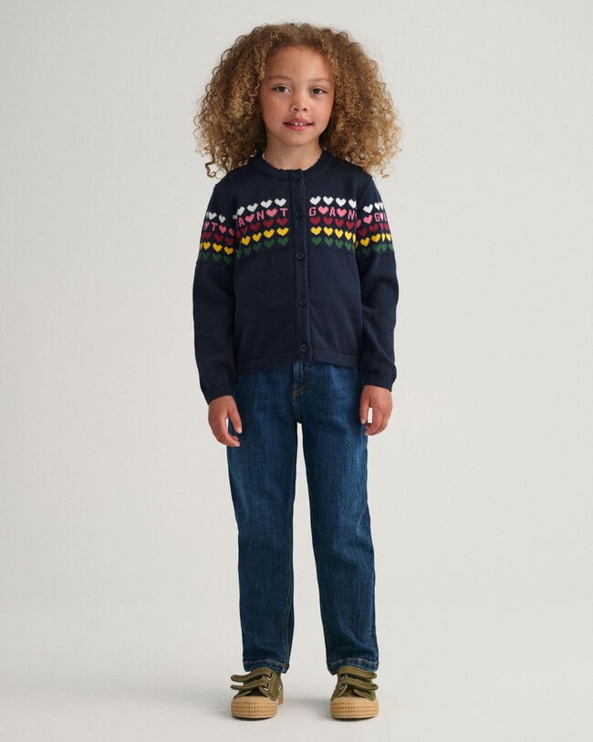 Girls Heart Knitted Cardigan
