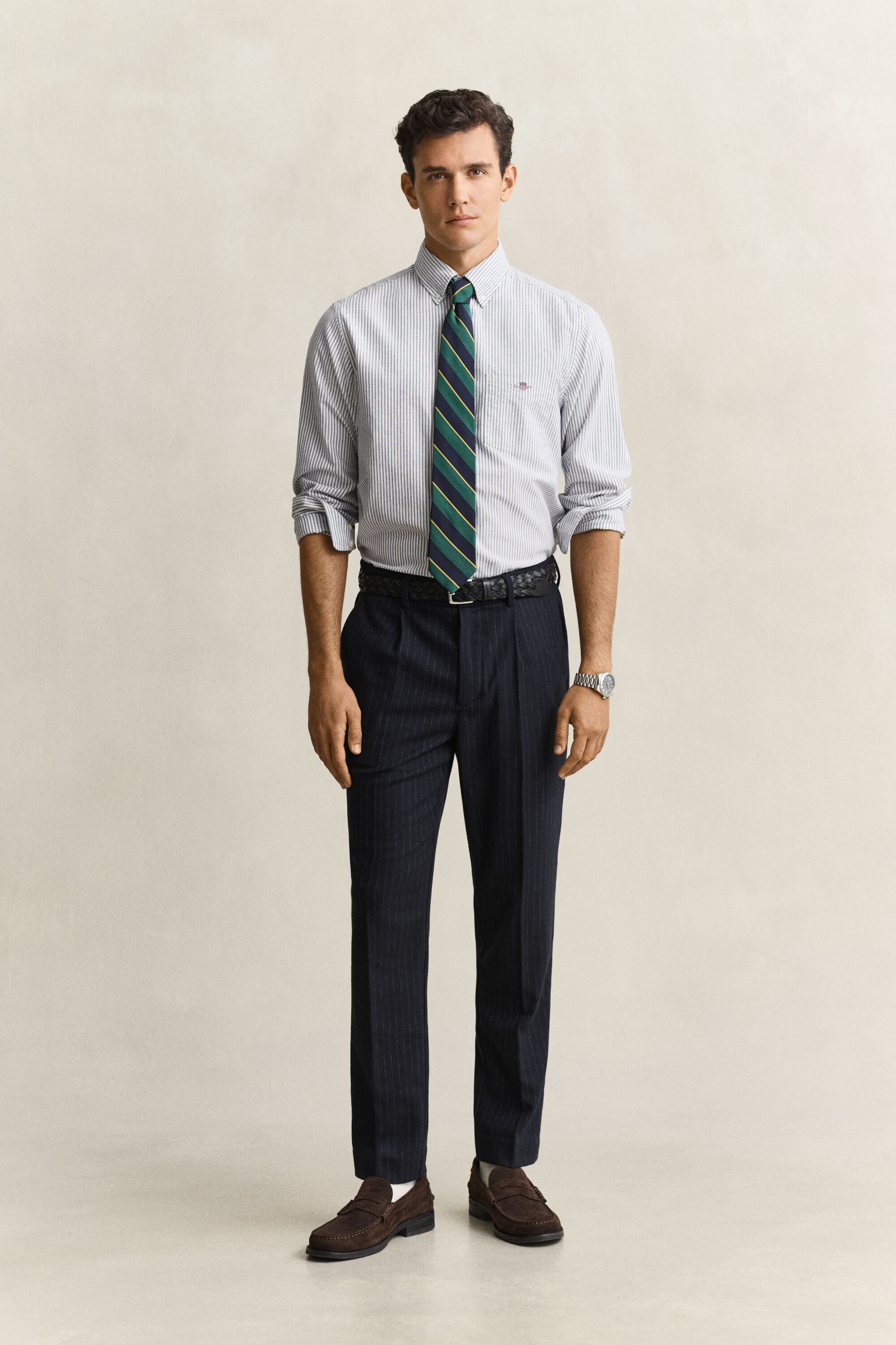 Tapered Wool Flannel Pants