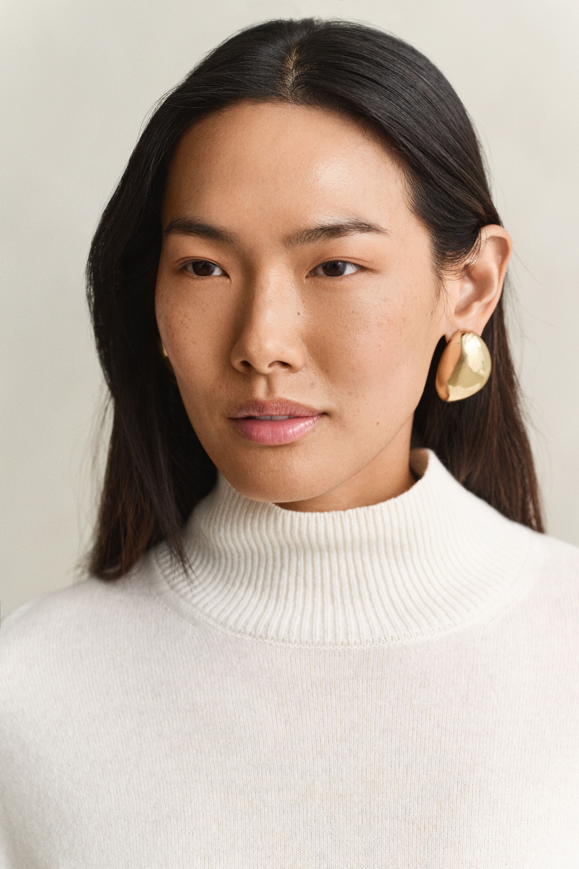 Superfine Lambswool Mock Neck Sweater