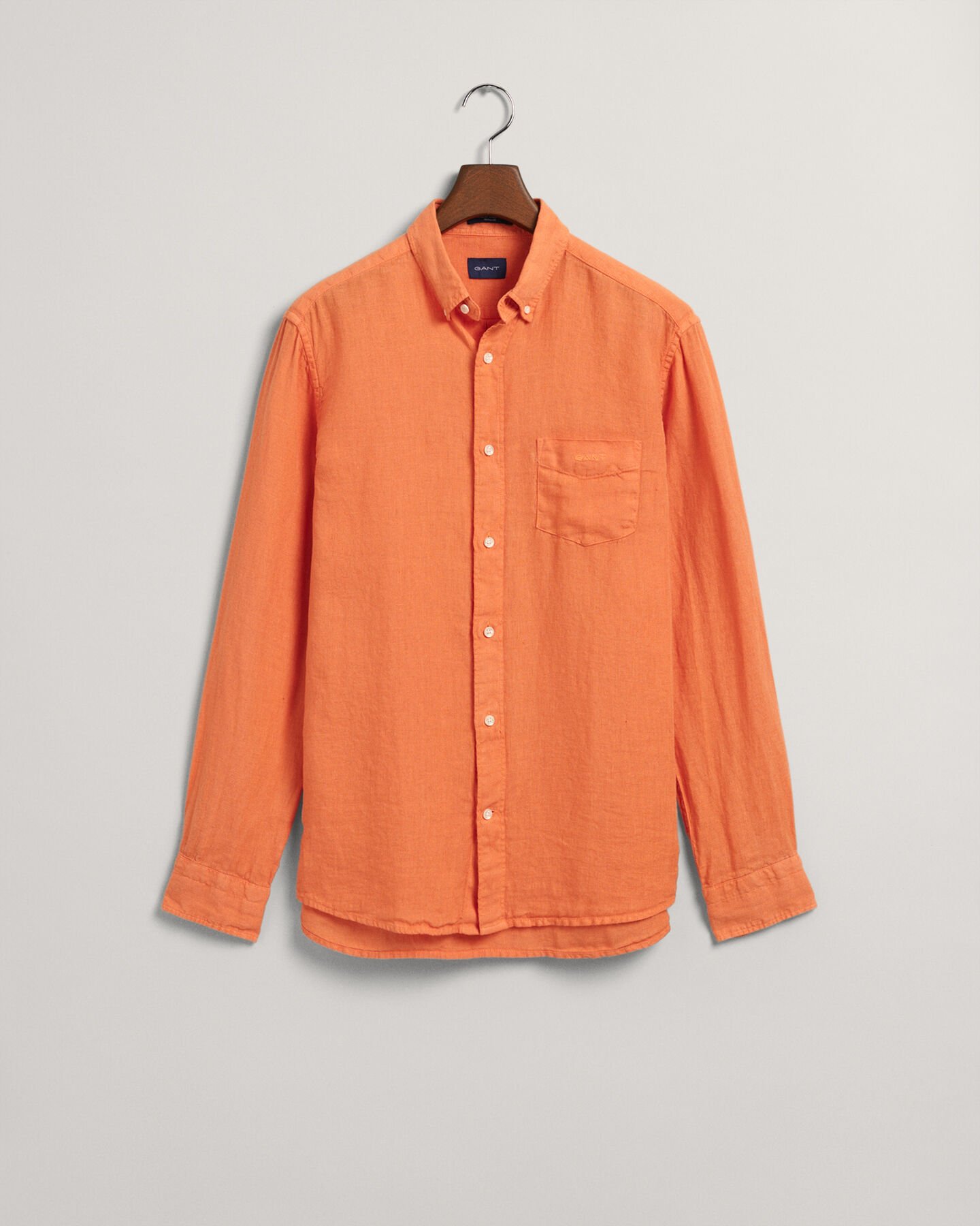 Regular Fit Garment-Dyed Linen Shirt