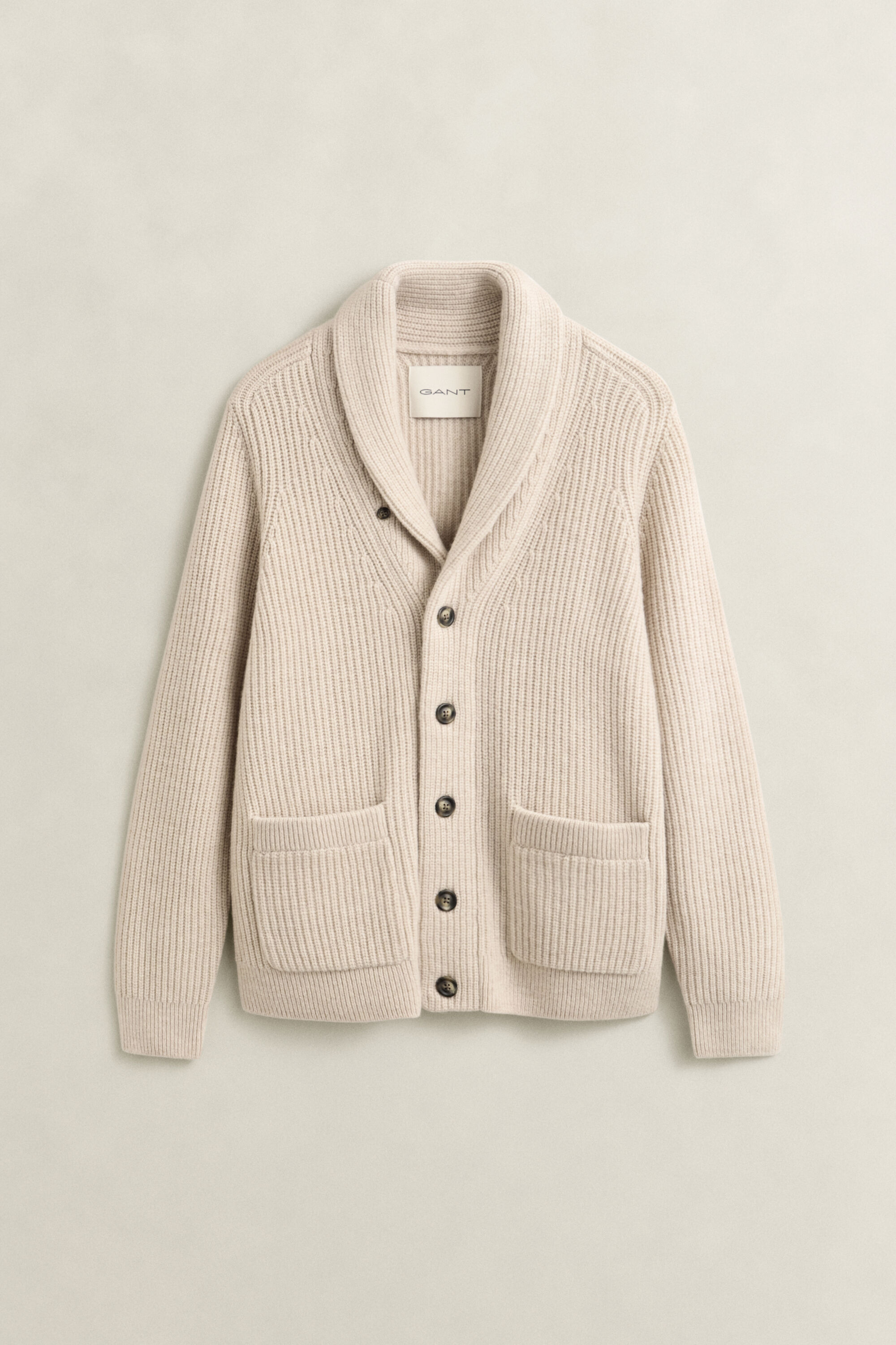 Ribbed Wool Blend Cardigan