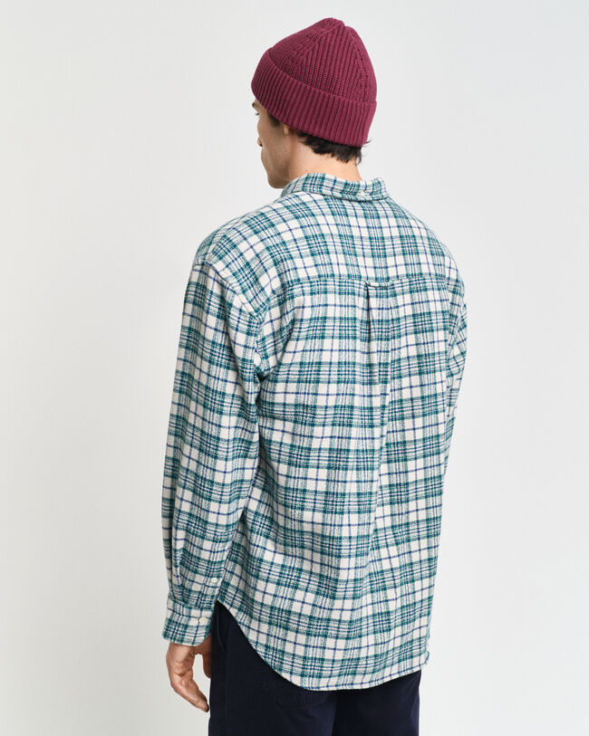 Oversized Textured Checked Shirt