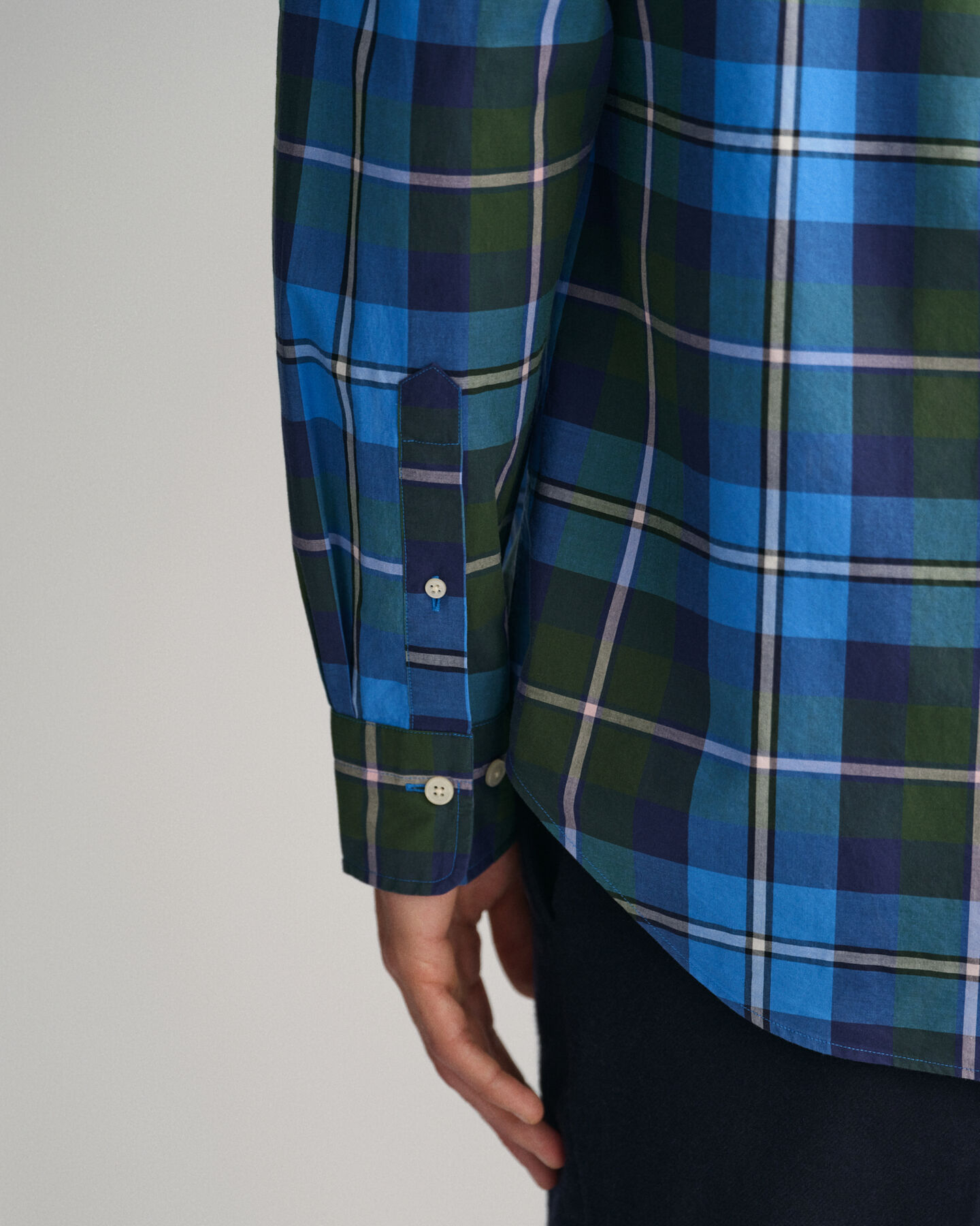 Regular Fit Large Checked Poplin Shirt