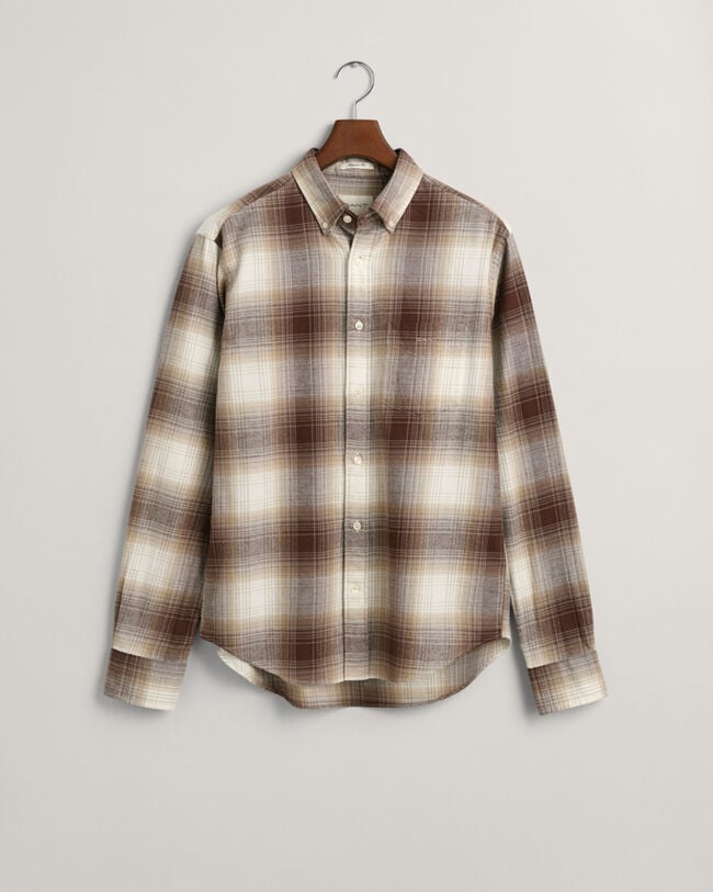 Regular Fit Shadow Check Flannel Shirt