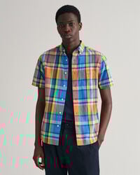 Regular Fit Colorful Madras Short Sleeve Shirt