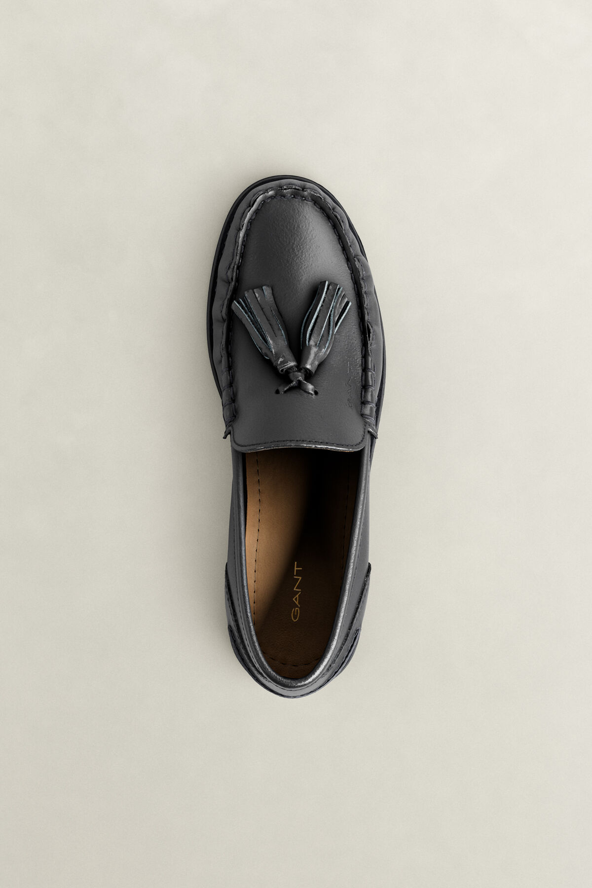 Gracelyn Leather Loafers — BLACK