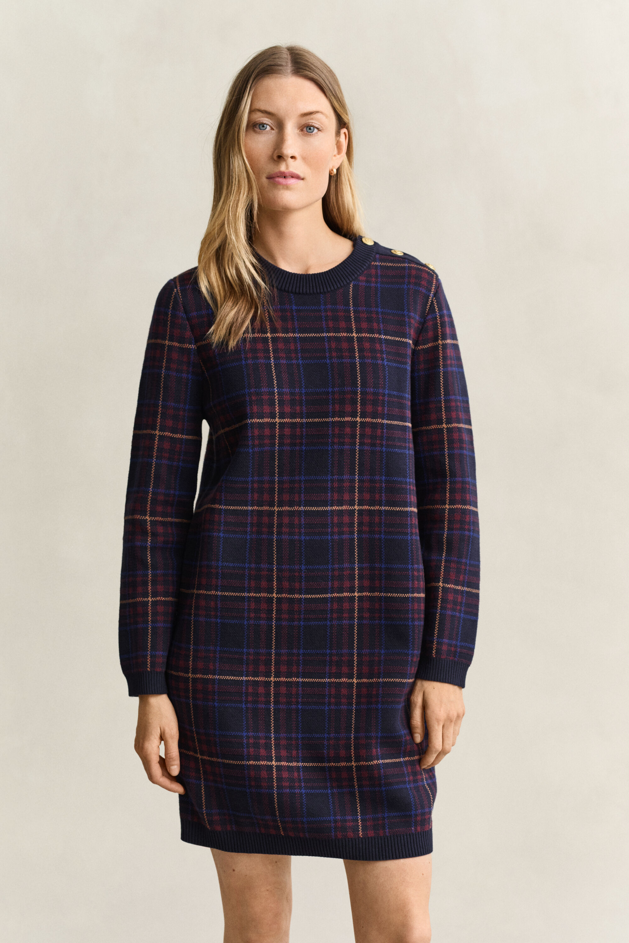 Knitted Check Dress