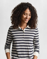 Striped Long Sleeve Polo Shirt