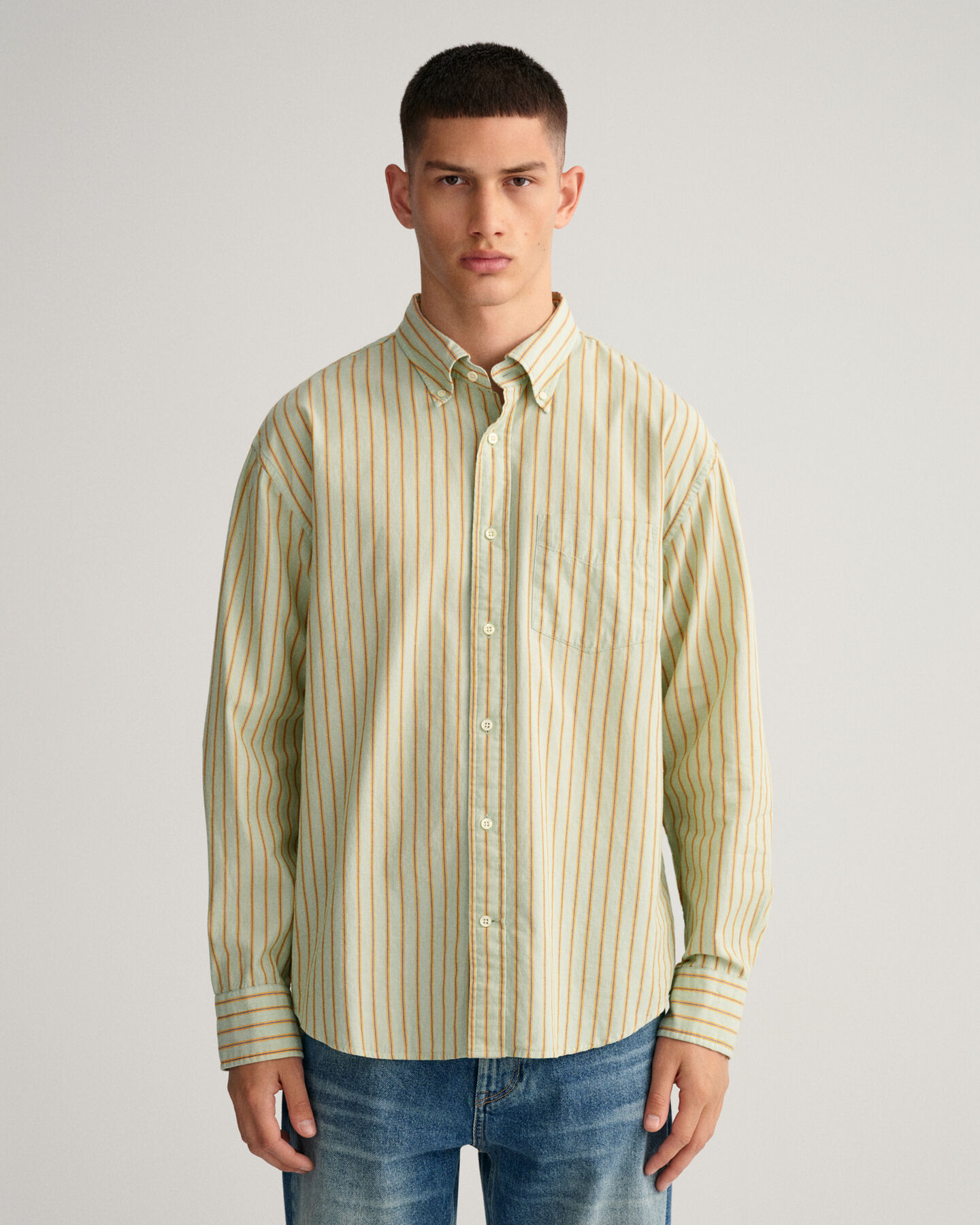 Relaxed Fit Fil-&agrave;-Fil Stripe Shirt