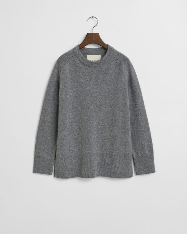 Soft Wool Cashmere Blend Crew Neck Sweater