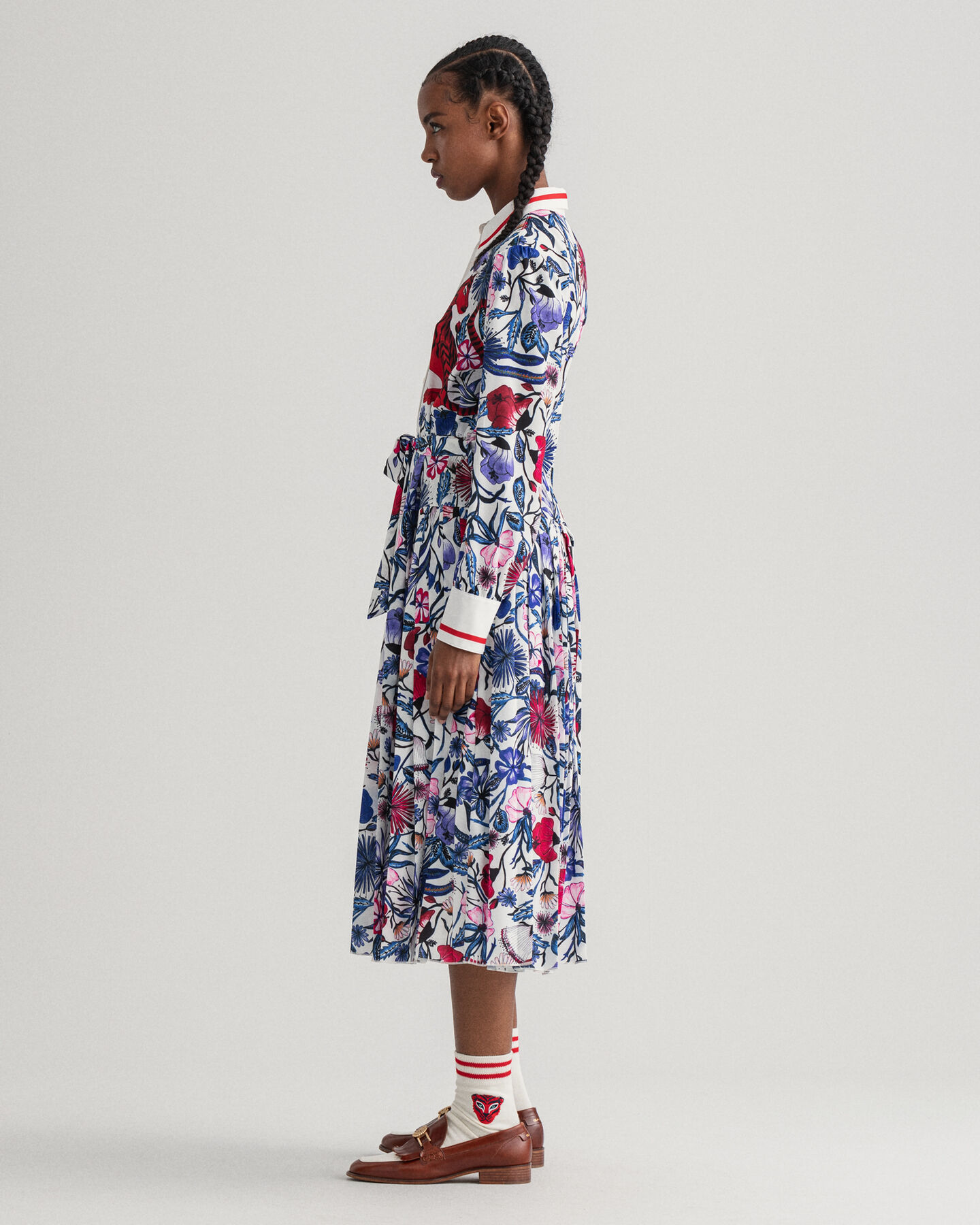 Tiger Flower Pleated Dress