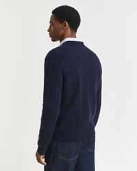 Lambswool Cable Knit Polo Sweater