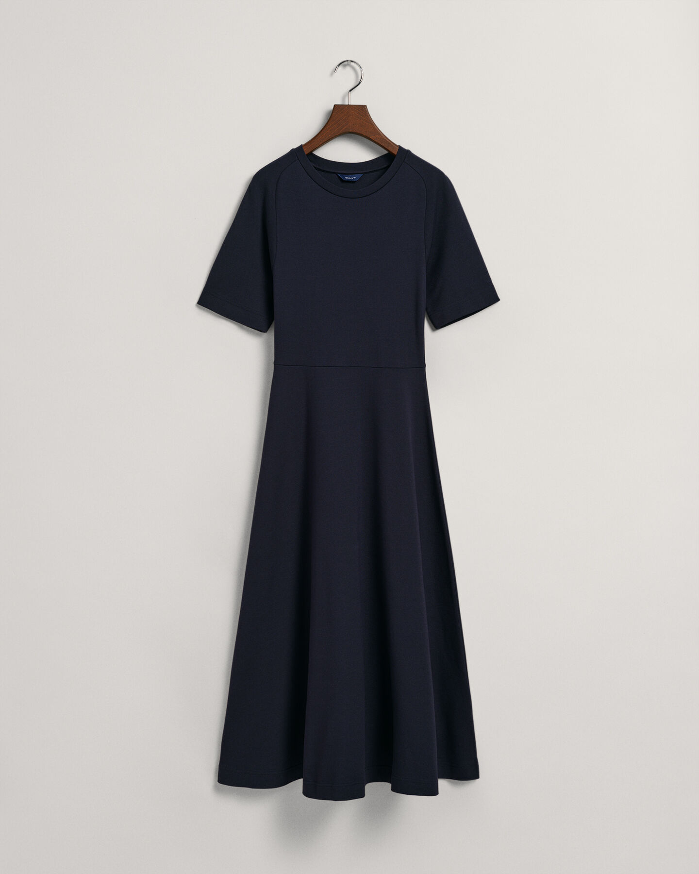 Flared Short Sleeve Crew Neck Dress