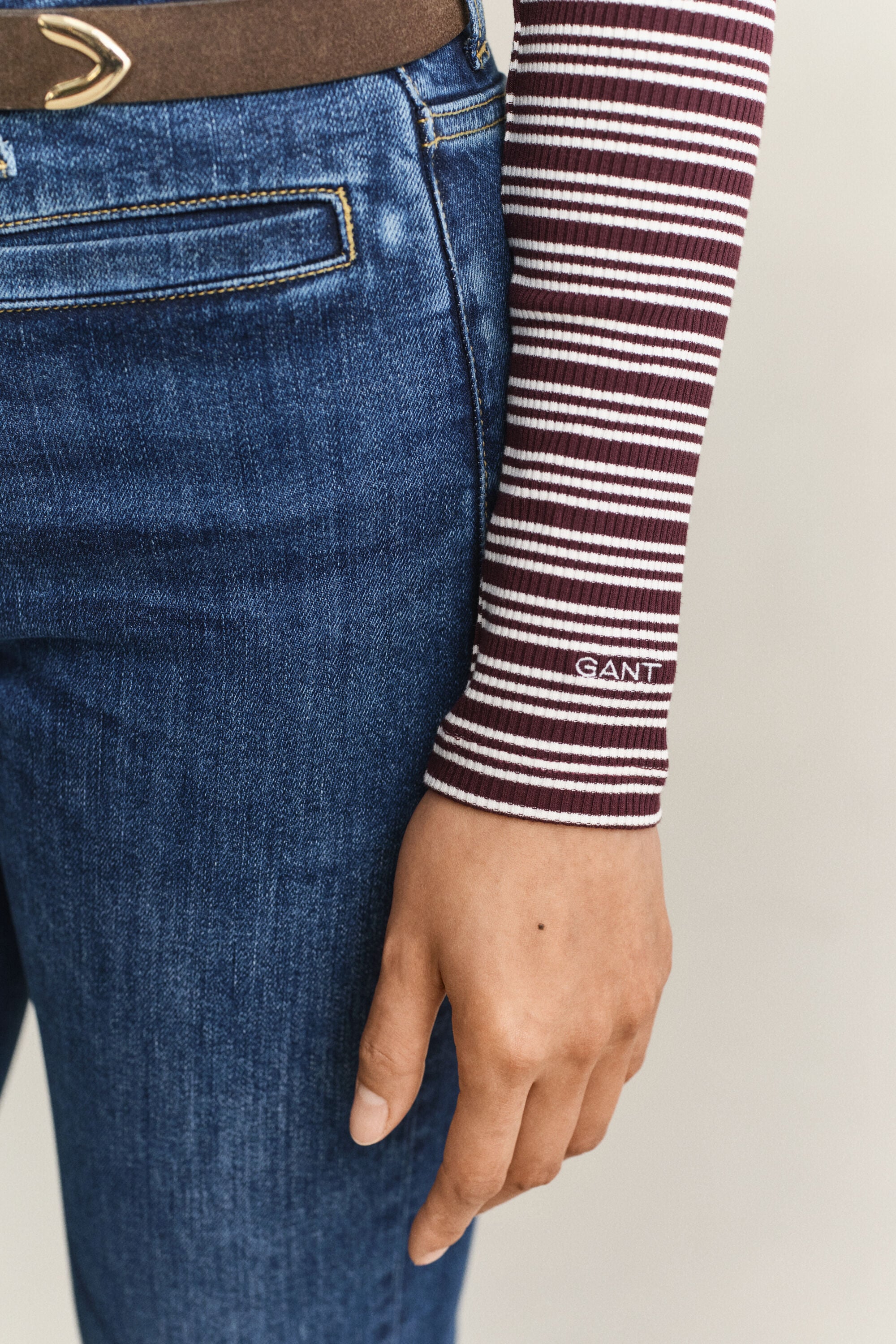 Ribbed Long Sleeve Henley Top