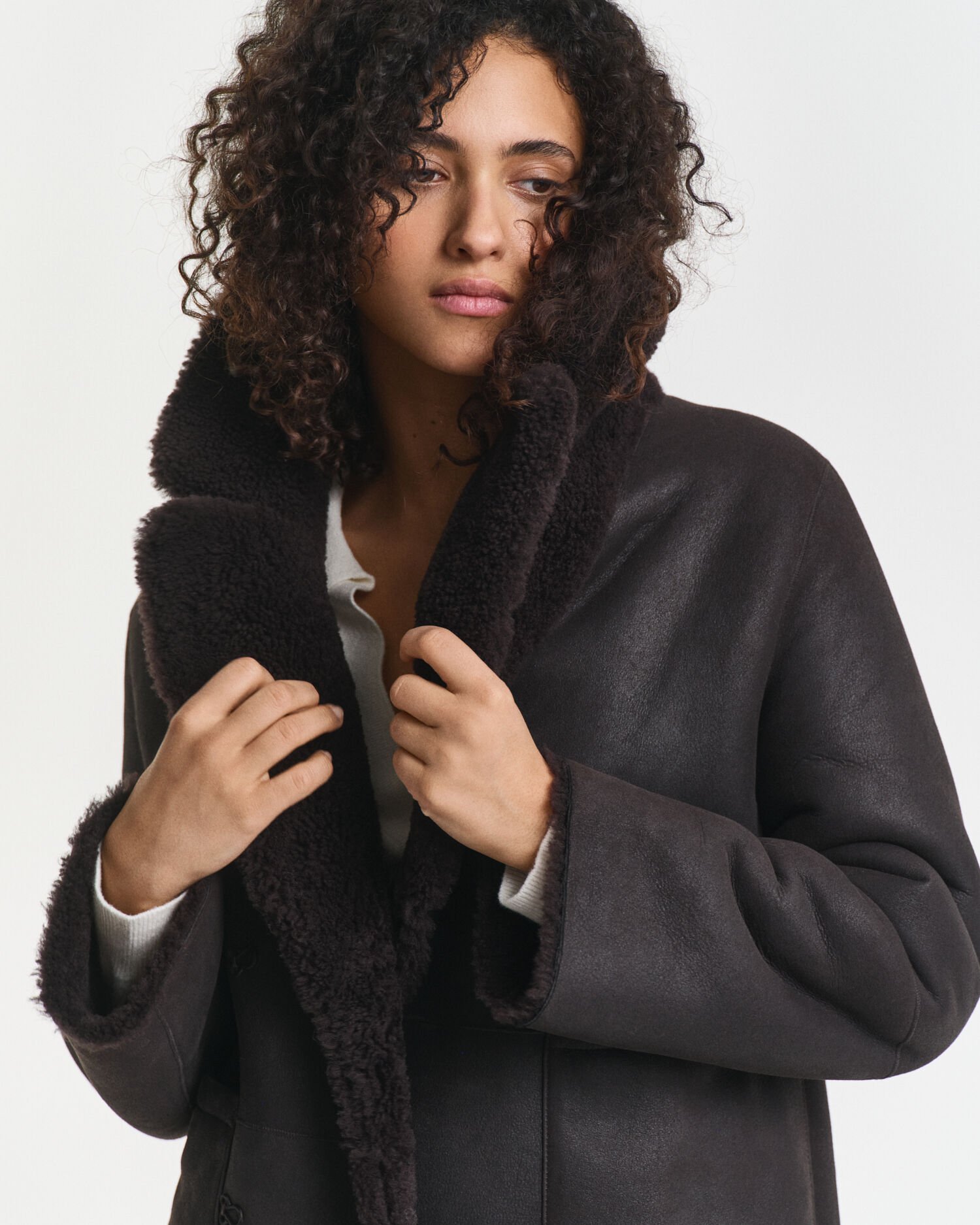 Reversible Shearling Peacoat