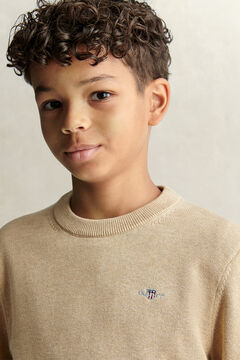 Teen Boys Shield Sweater — OAT BEIGE MARL 4