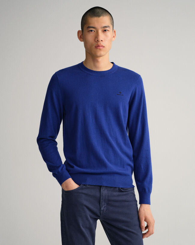 Cotton Cashmere Crew Neck Sweater