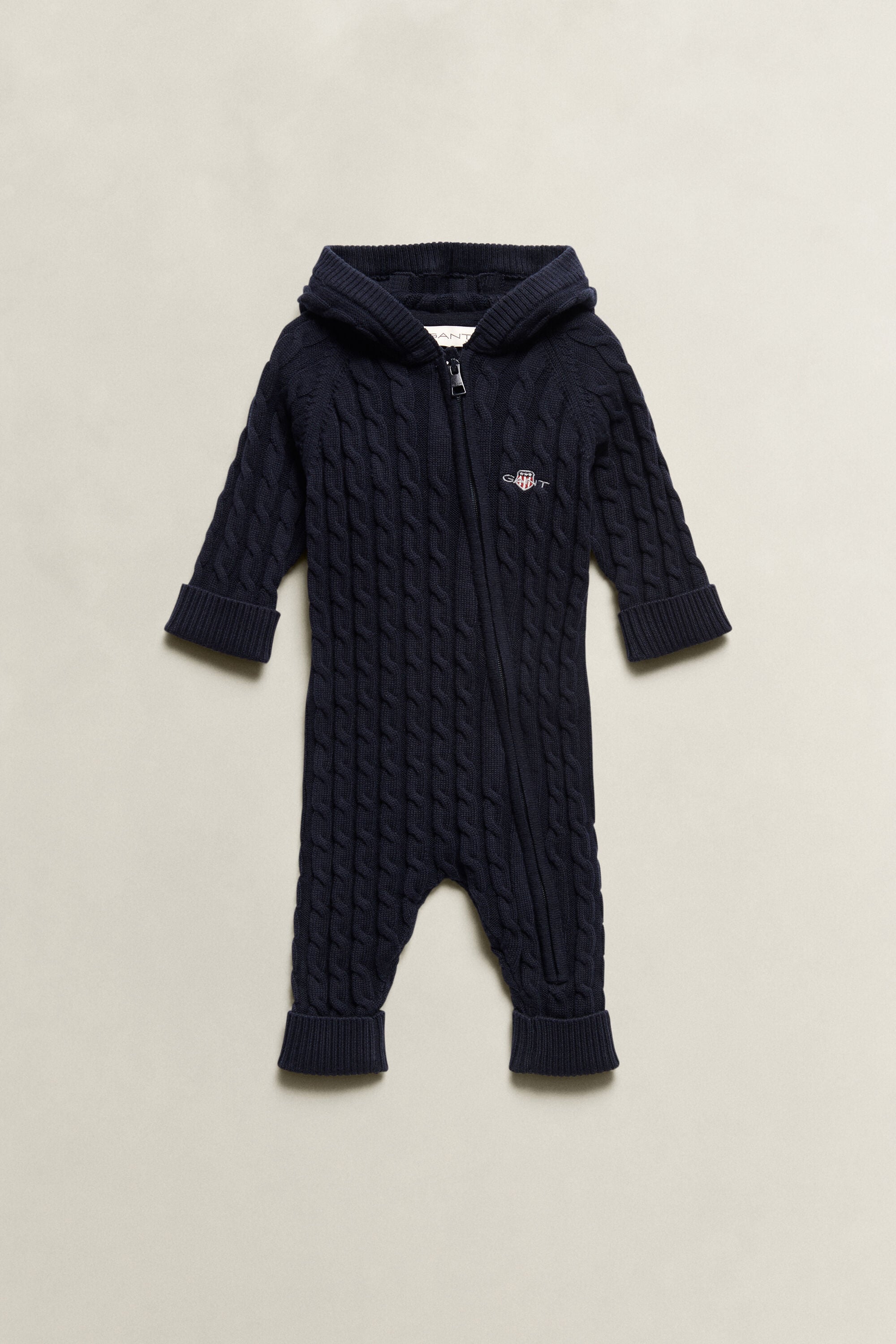 Baby Shield Cable Knit Sleepsuit