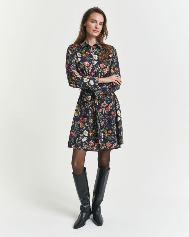 Floral Print Viscose Shirt Dress