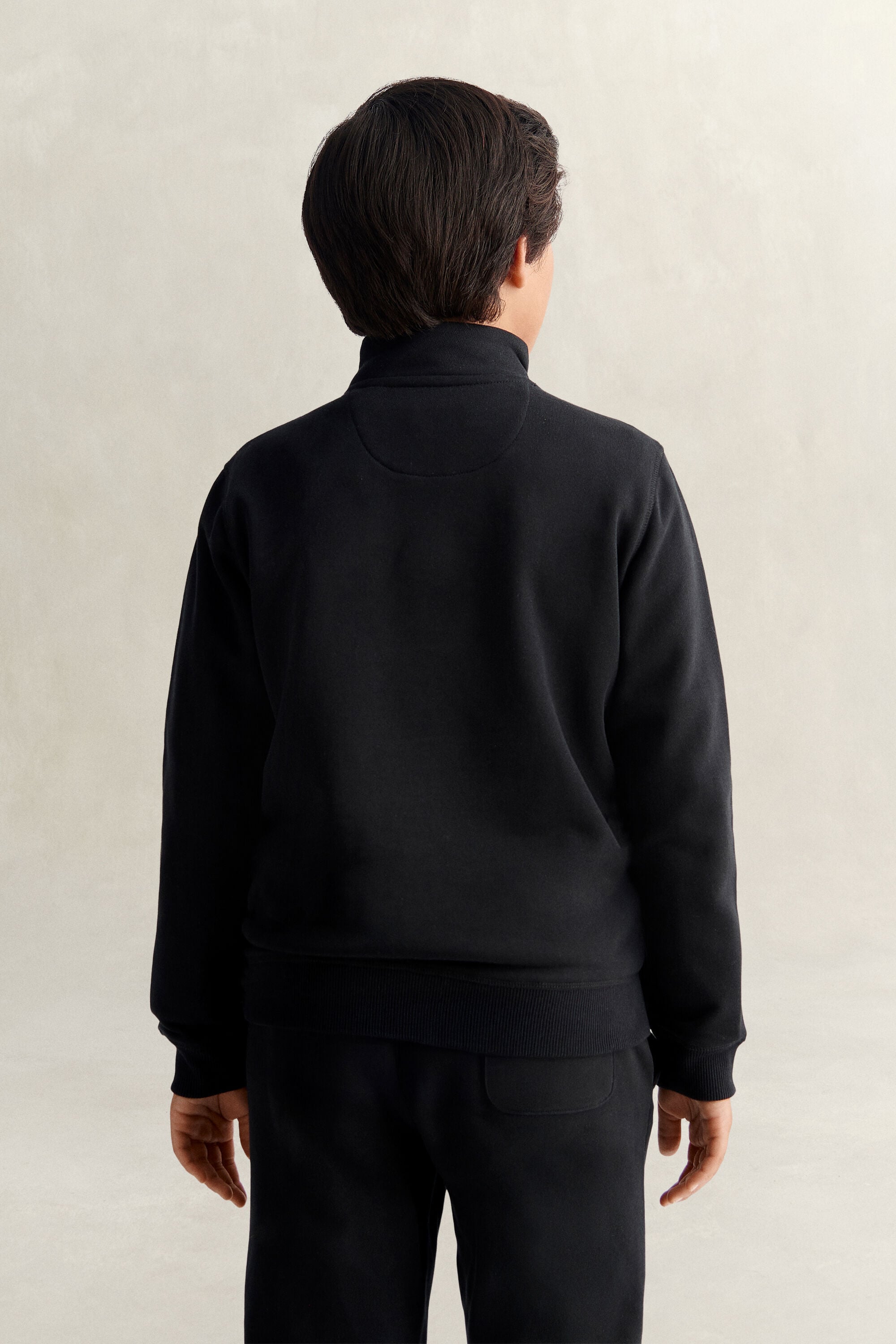 Teen Boys Shield Half-Zip Sweatshirt — BLACK