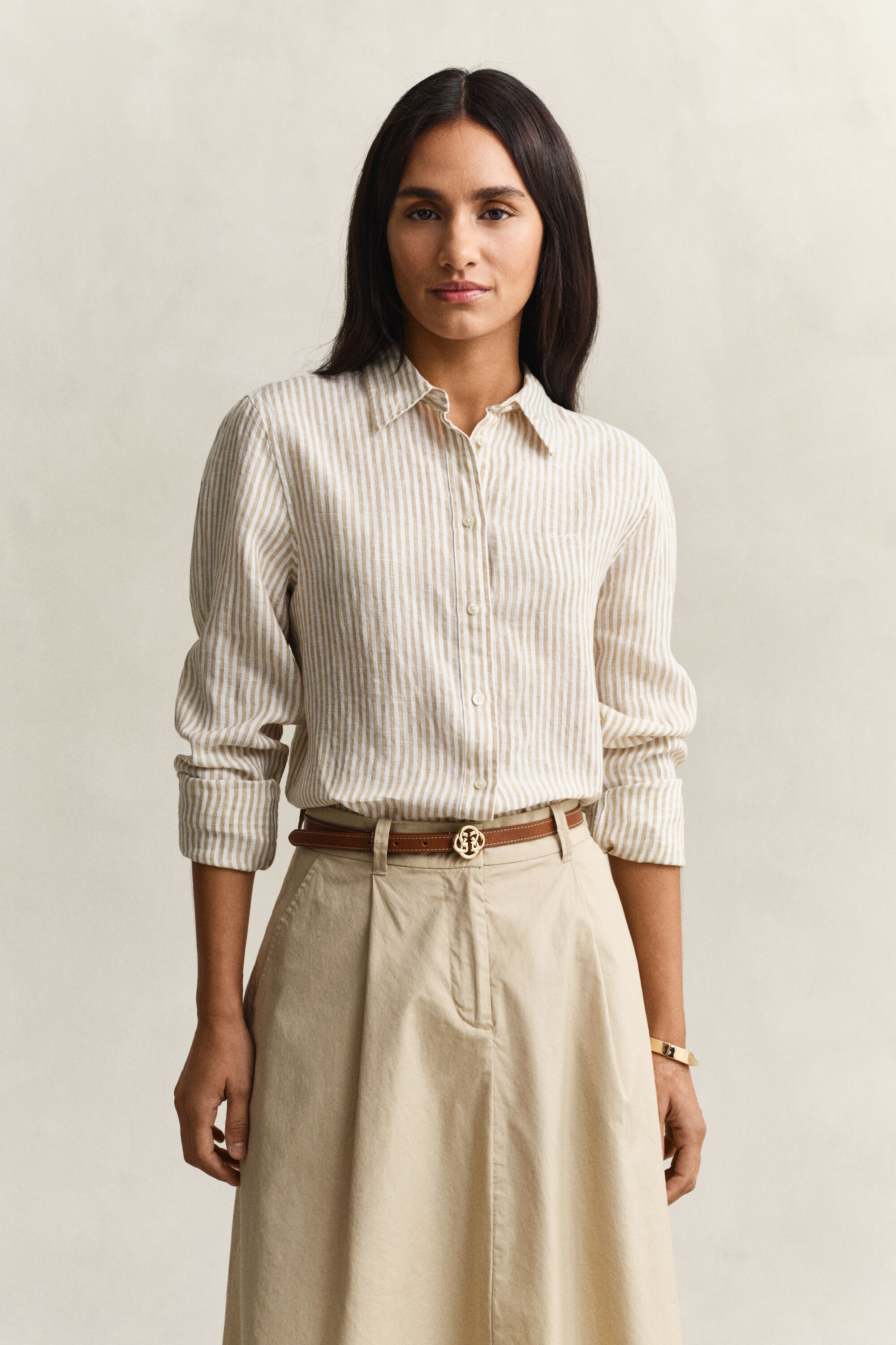 Regular Fit Striped Linen Shirt