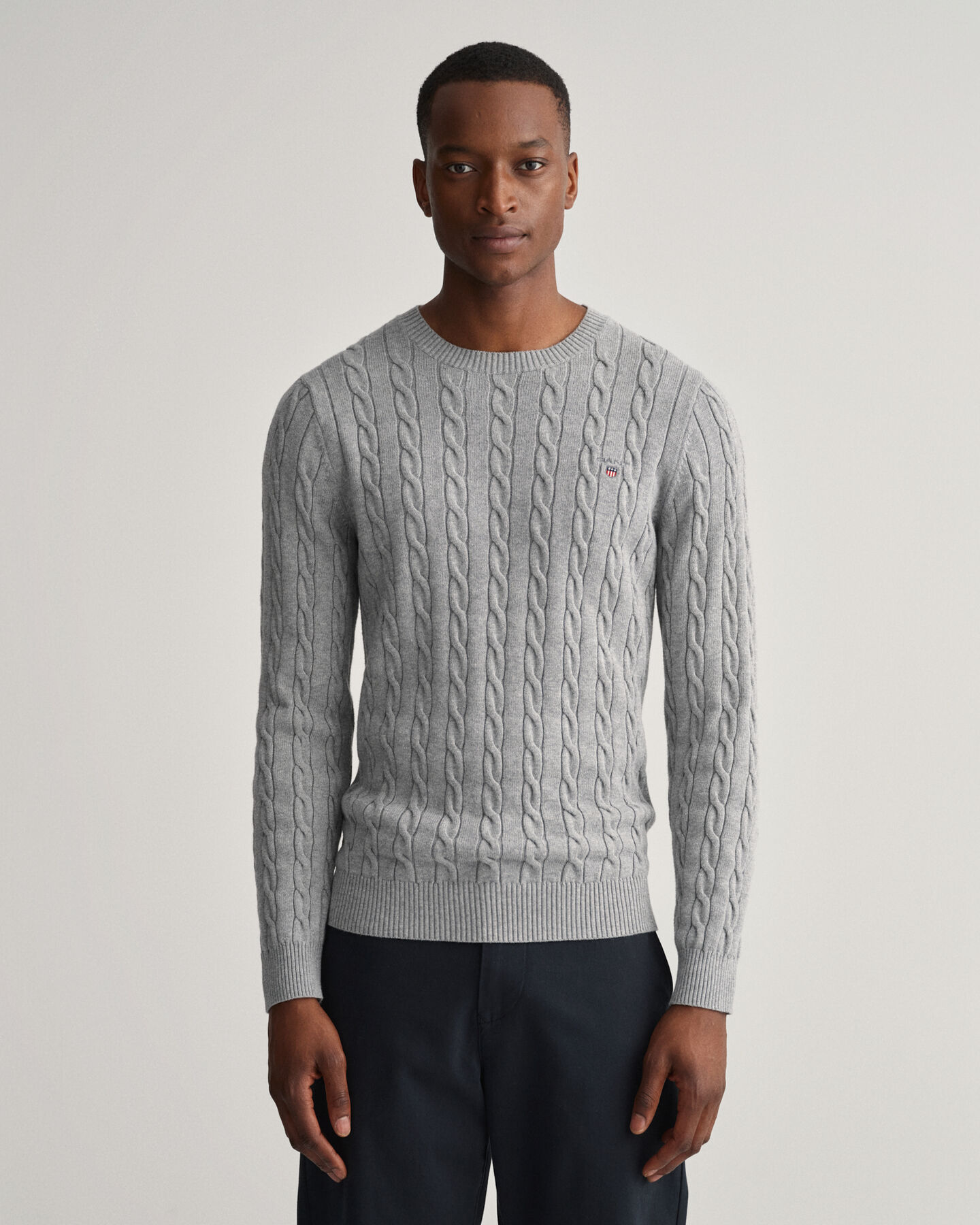 Cotton Cable Crew Neck Sweater