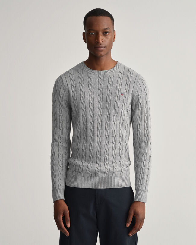 Cotton Cable Crew Neck Sweater