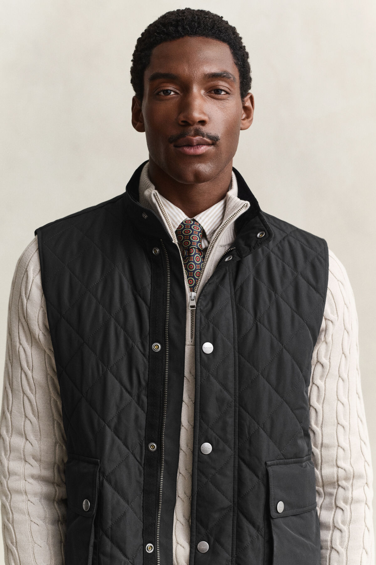 Quilted Vest — BLACK