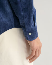 Oversized Indigo Suede Shirt
