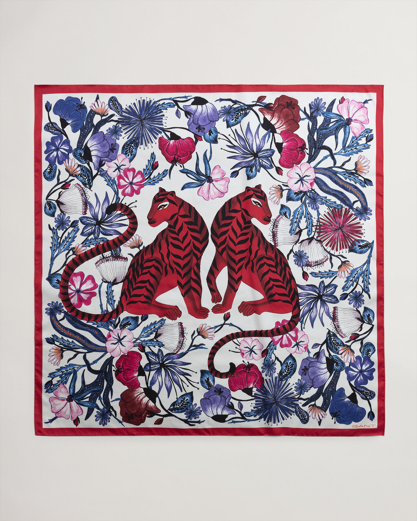 Tiger Flower Silk Scarf